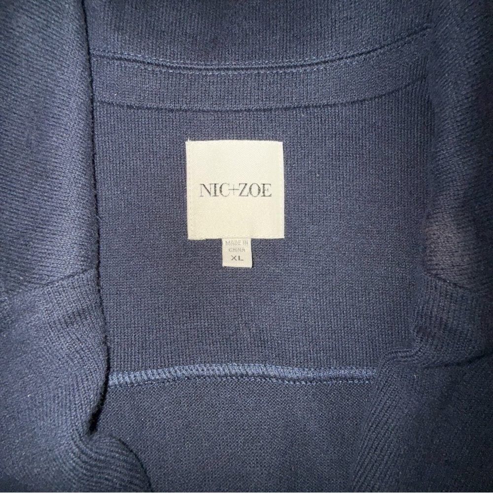 NIC+ZOE Editor Knit Women's Blazer with Button Detail - Dark Indigo XL - Picture 6 of 11